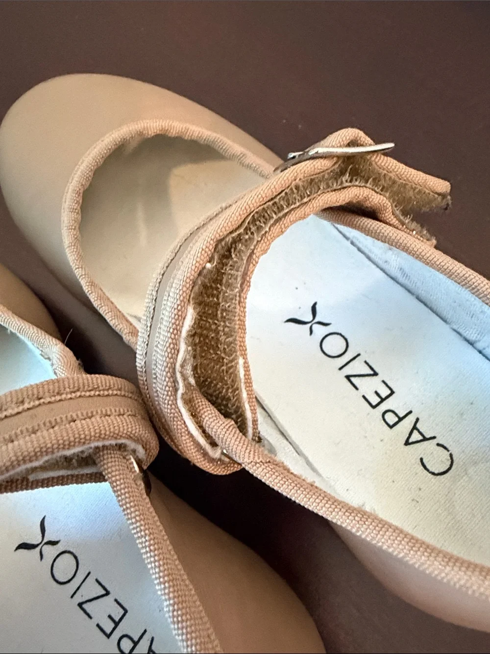 Capezio Beige Girls Tap Mary Jane Shoes